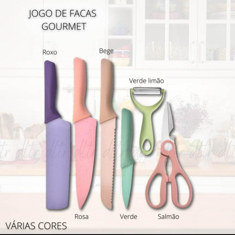 Conjunto de Facas Profissional Anti Aderente