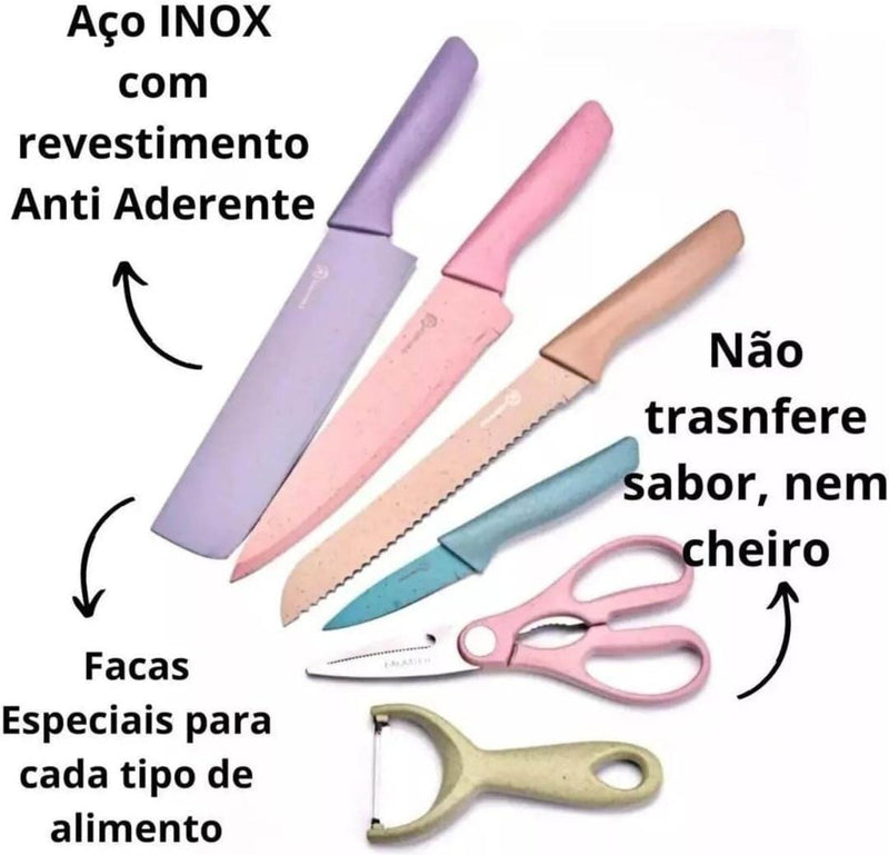 Conjunto de Facas Profissional Anti Aderente