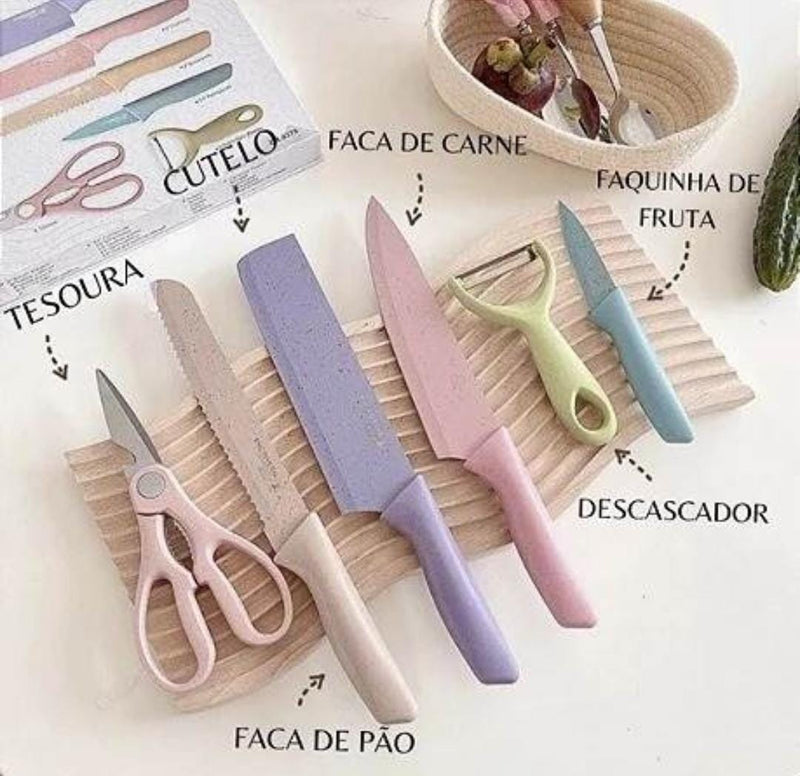 Conjunto de Facas Profissional Anti Aderente