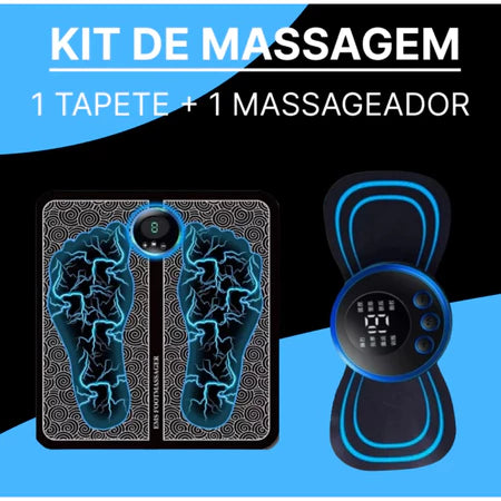 Kit Tapete e Massageador Pés e Músculos